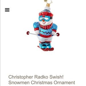 New with Tags Christopher Radko Swish! Ornament